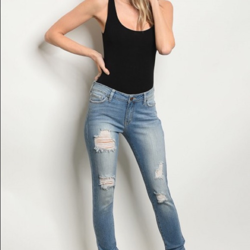 CHIYYA Medium Blue distressed - Jeans - Picture 2 of 4